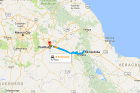 Cordoba to Puebla, Mexico, map – Best Places In The World To Retire – International Living