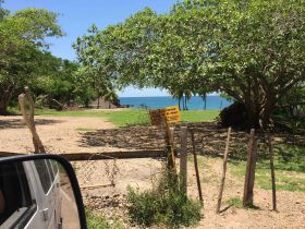 No trespassing sign on beach between Lo de Marcos and Playa Venado, Nayarit, Mexico – Best Places In The World To Retire – International Living