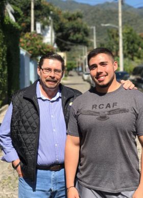 Michael Eager and son Johnny outside Nueva Posada, Ajijic – Best Places In The World To Retire – International Living