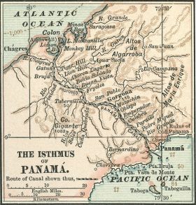 Map of Panama Canal before construction of the Canal 1911 or older – Best Places In The World To Retire – International Living