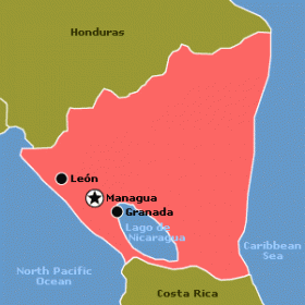 Map of Nicaragua showing main cities – Best Places In The World To Retire – International Living
