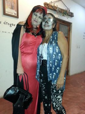 Mikki James and friend in costume, Yucatan, Mexico – Best Places In The World To Retire – International Living