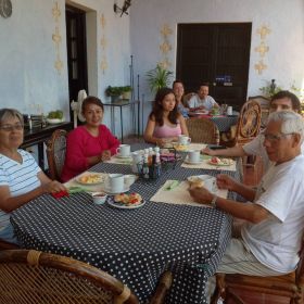 Egg, fruit and patries served for breakfast on the terrace at Hacienda San Pedro Nohpat, outside Merida, Mexico – Best Places In The World To Retire – International Living