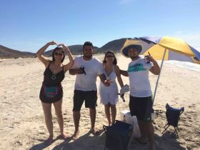 Jet Metier with people on the beach in Baja California Sur
