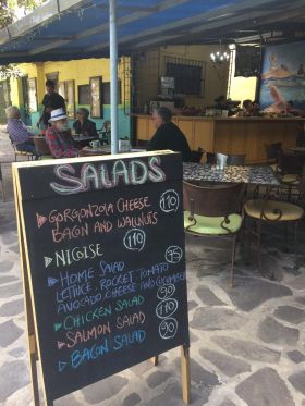 Menu board at Lake Chapala Society LCS